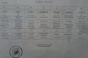 Étlap augusztus végére